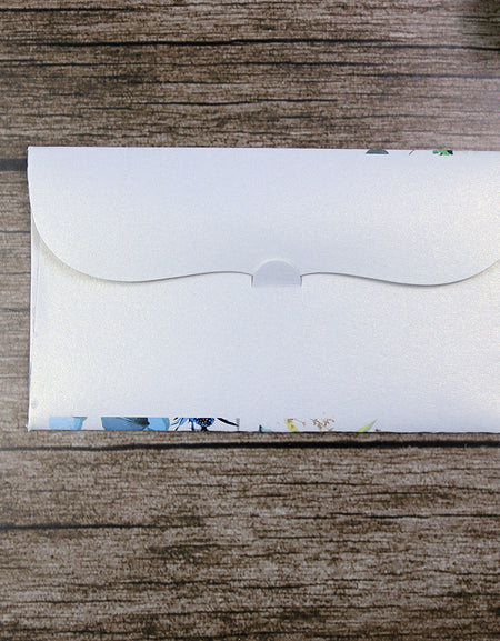 Money envelope personalised floral for wedding gift party blue flower