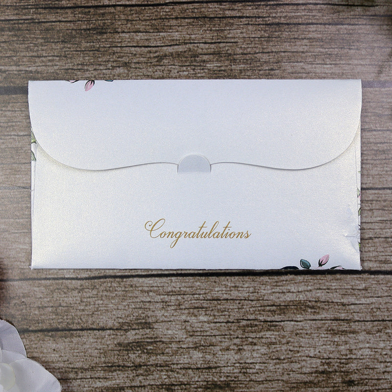 Money envelope personalised floral for wedding gift party vine flower