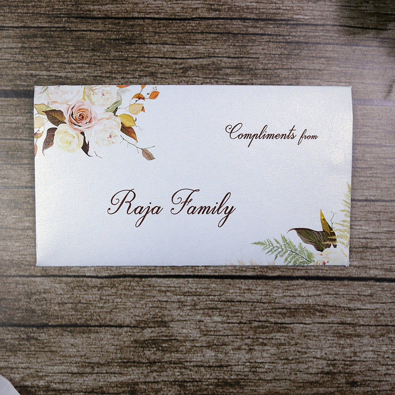 Money envelope personalised floral for wedding gift party autumn flower