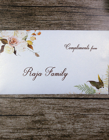 Money envelope personalised floral for wedding gift party autumn flower