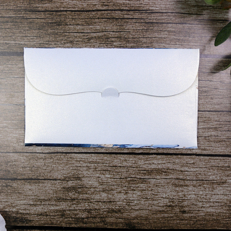 Money envelope personalised floral for wedding gift party blue marble