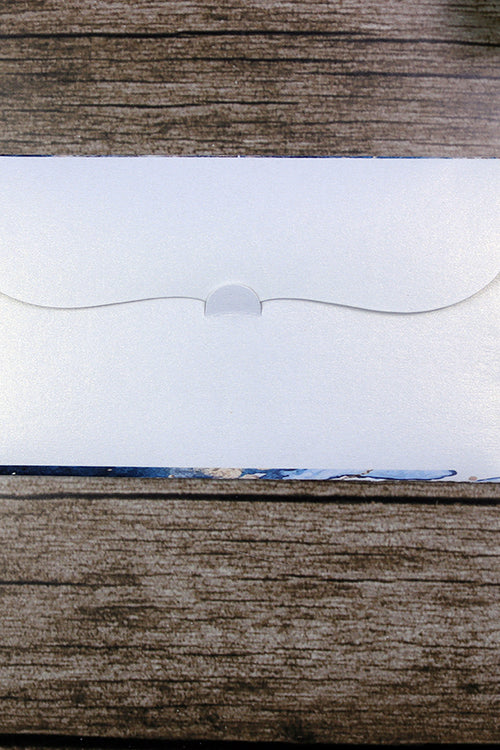 Load image into Gallery viewer, Money envelope personalised floral for wedding gift party blue marble
