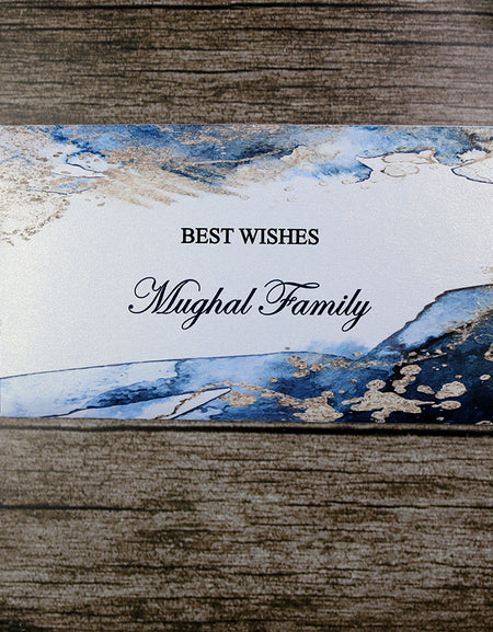 Money envelope personalised floral for wedding gift party blue marble