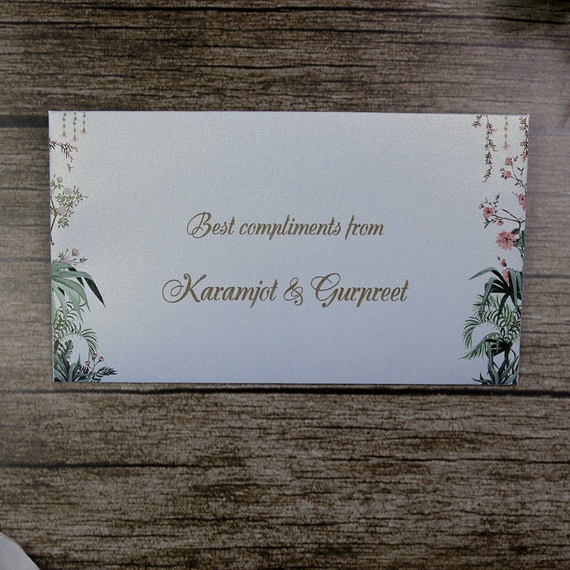 Money envelope personalised floral for wedding gift party mughal floral
