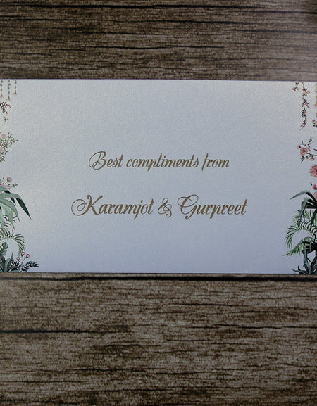 Money envelope personalised floral for wedding gift party mughal floral