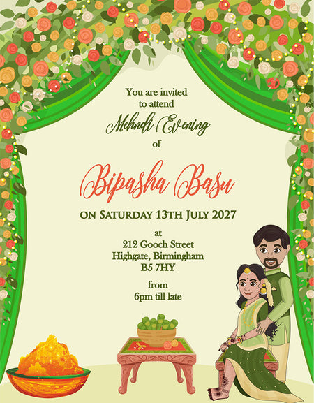 MND 343 Elegant Mehndi/Haldi Invitation