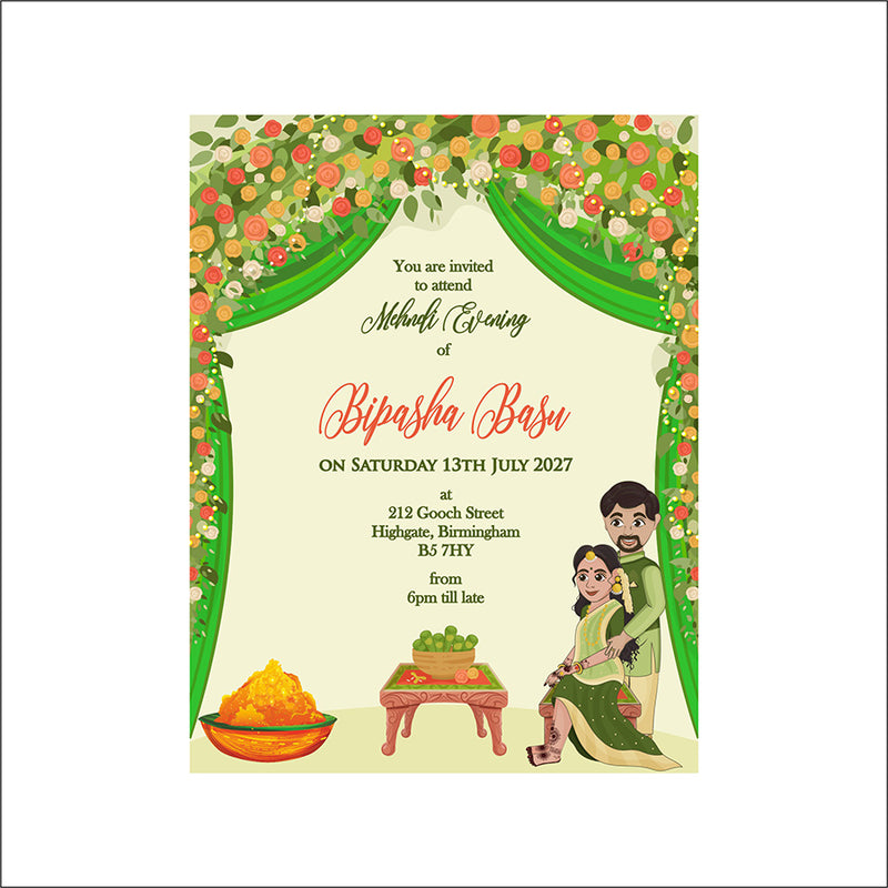 MND 343 Elegant Mehndi/Haldi Invitation