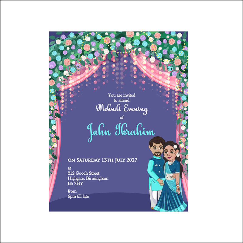 MND 344 Elegant Mehndi / Sangeet Invitation