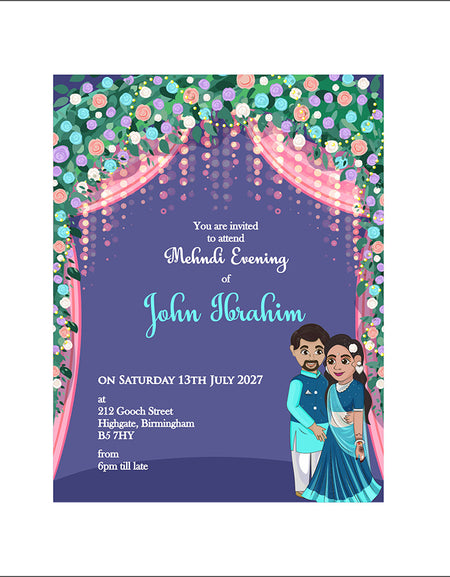 MND 344 Elegant Mehndi / Sangeet Invitation