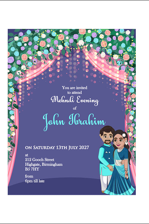 Load image into Gallery viewer, MND 344 Elegant Mehndi / Sangeet Invitation
