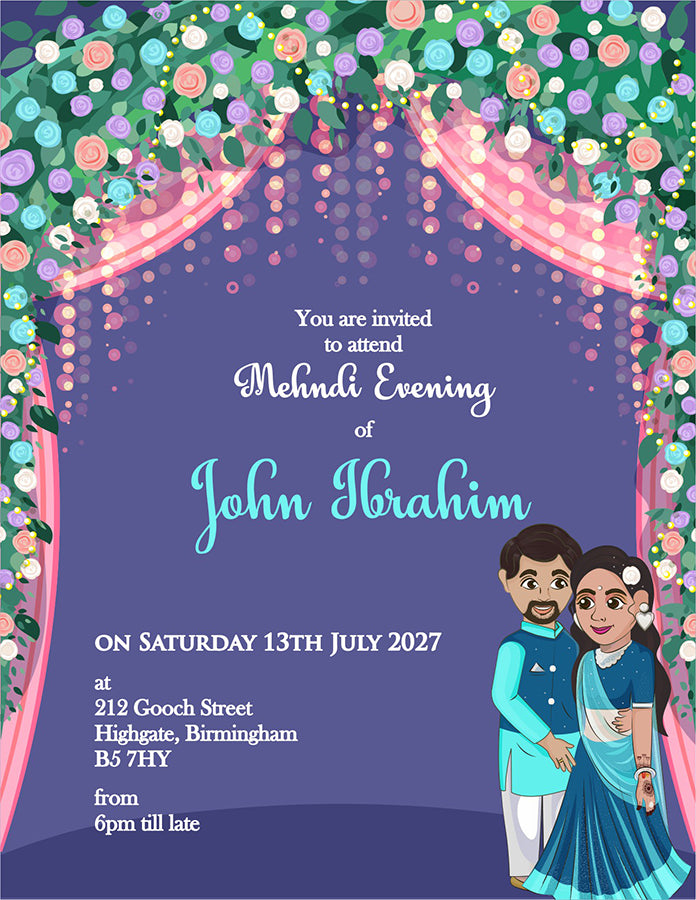 MND 344 Elegant Mehndi / Sangeet Invitation