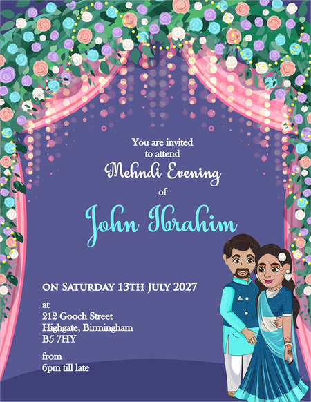 MND 344 Elegant Mehndi / Sangeet Invitation