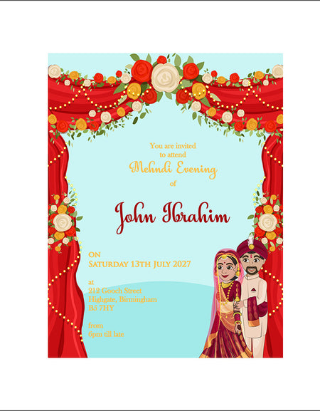 MND 345 Elegant Mehndi / Sangeet Invitation