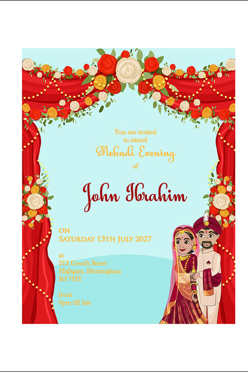 Load image into Gallery viewer, MND 345 Elegant Mehndi / Sangeet Invitation
