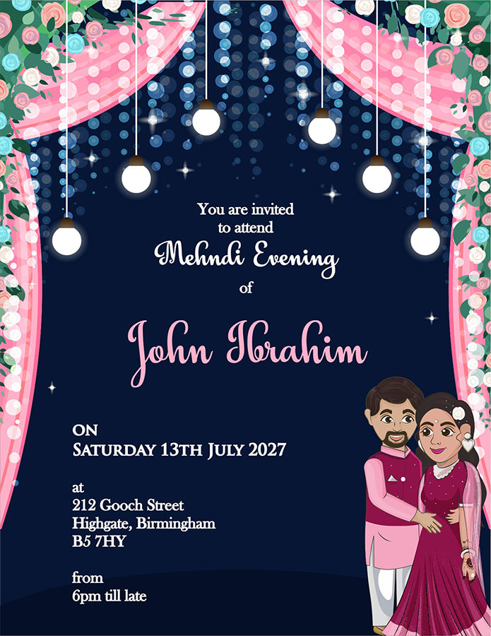 MND 346 Elegant Mehndi / Sangeet Invitation