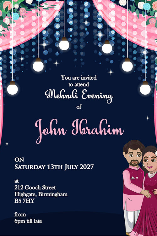 Load image into Gallery viewer, MND 346 Elegant Mehndi / Sangeet Invitation
