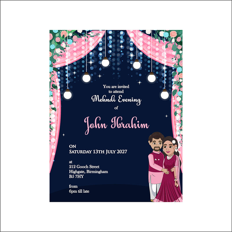 MND 346 Elegant Mehndi / Sangeet Invitation