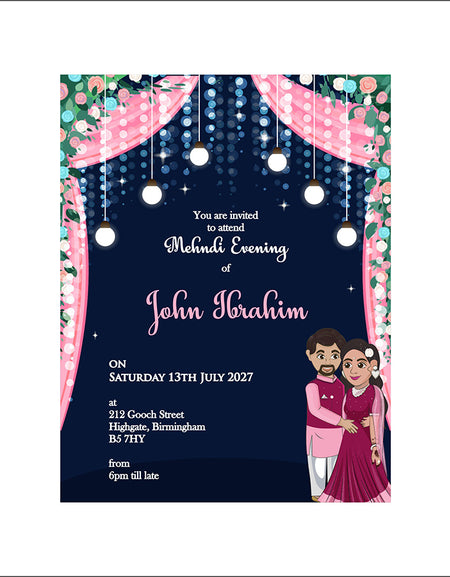 MND 346 Elegant Mehndi / Sangeet Invitation