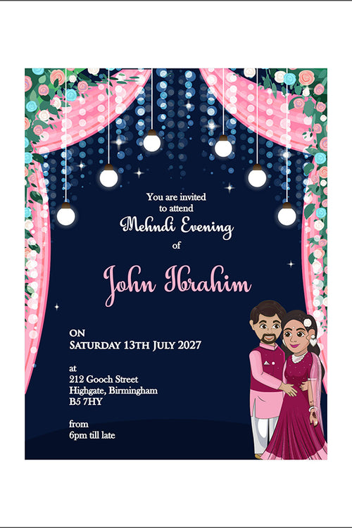 Load image into Gallery viewer, MND 346 Elegant Mehndi / Sangeet Invitation
