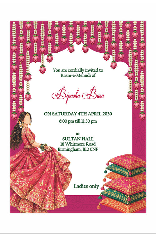 Load image into Gallery viewer, MND 354 Elegant Mehndi / Sangeet / Haldi / Dholki Invitation
