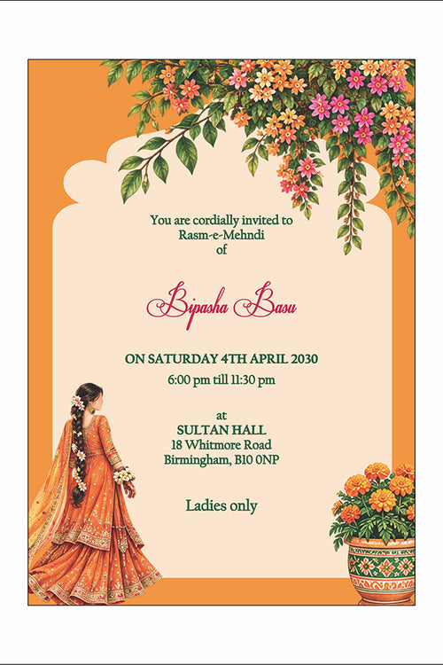 Load image into Gallery viewer, MND 356 Elegant Mehndi / Sangeet / Haldi / Dholki Invitation
