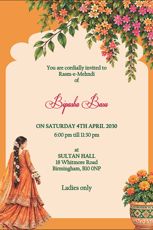 Load image into Gallery viewer, MND 356 Elegant Mehndi / Sangeet / Haldi / Dholki Invitation
