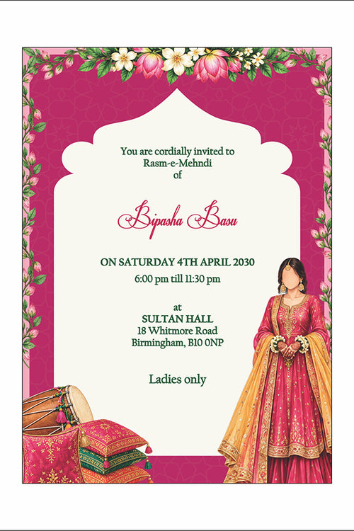 Load image into Gallery viewer, MND 357 Elegant Mehndi / Sangeet / Haldi / Dholki Invitation
