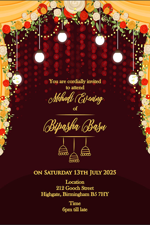 Load image into Gallery viewer, MND 341 Elegant A6 Mehndi Invitation
