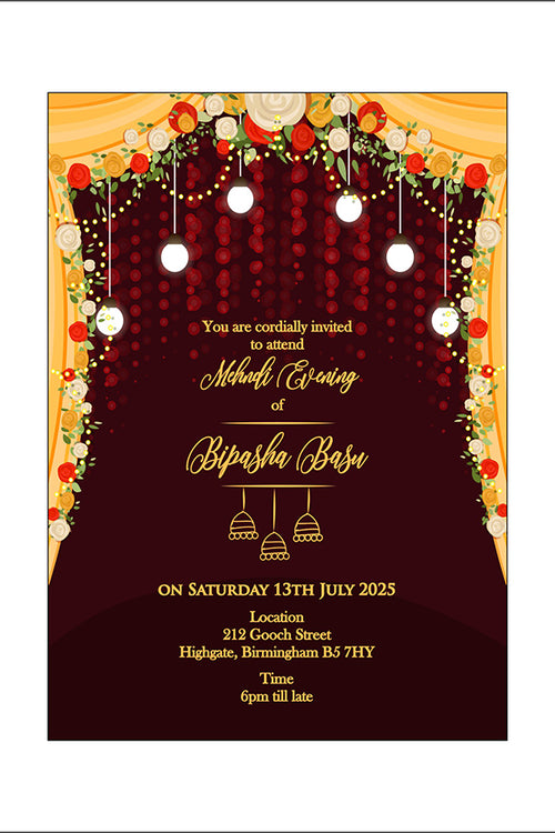 Load image into Gallery viewer, MND 341 Elegant A6 Mehndi Invitation

