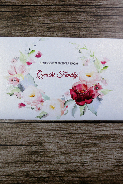 Load image into Gallery viewer, Money envelope personalised floral for wedding gift party pink
