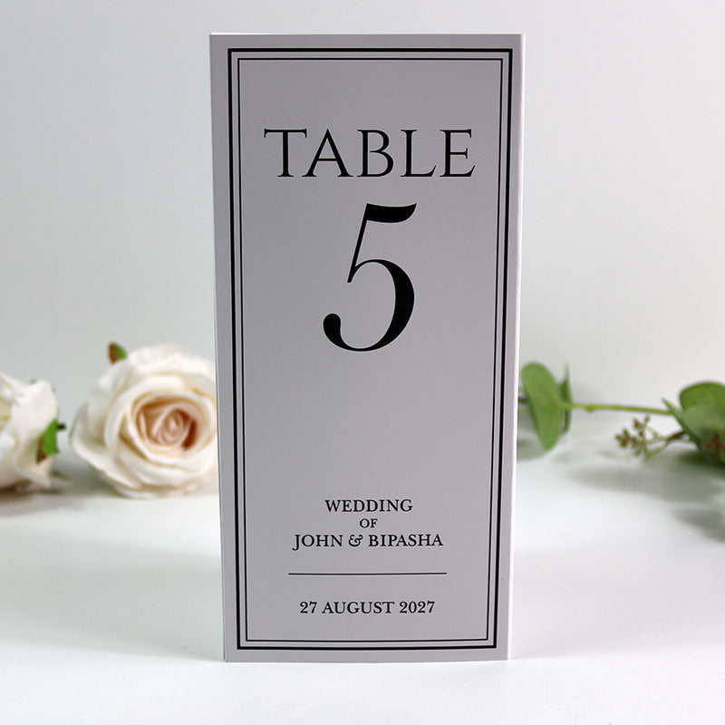 Classy 014 - Personalised Tri-Fold Triangle Menu Cards with Table Number