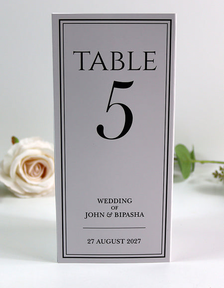 Classy 014 - Personalised Tri-Fold Triangle Menu Cards with Table Number