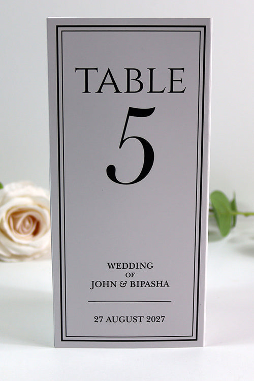 Load image into Gallery viewer, Classy 014 - Personalised Tri-Fold Triangle Menu Cards with Table Number
