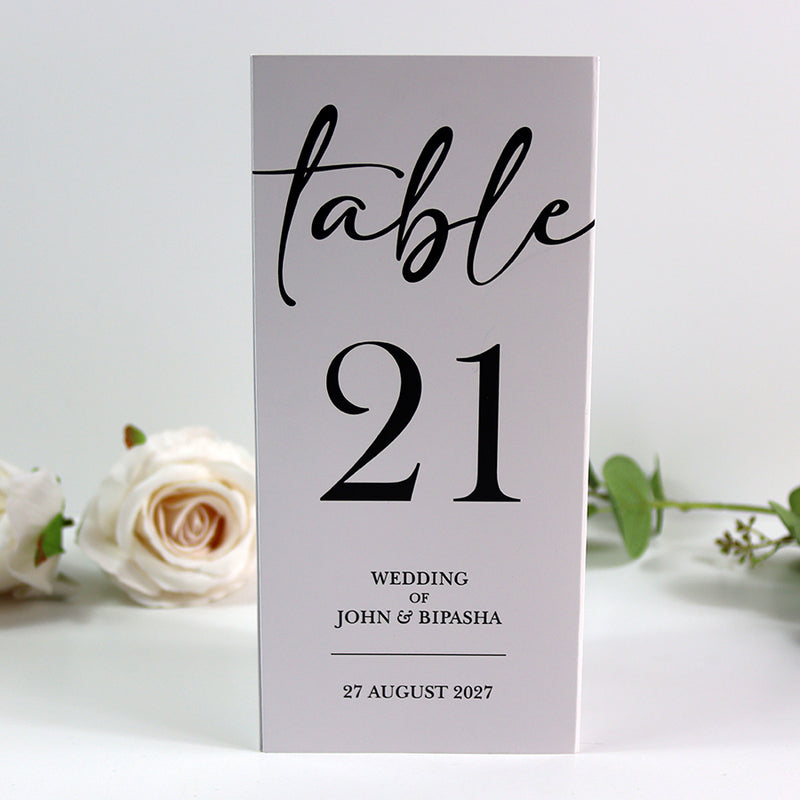 Modern 013 - Personalised Tri-Fold Triangle Menu Cards with Table Number