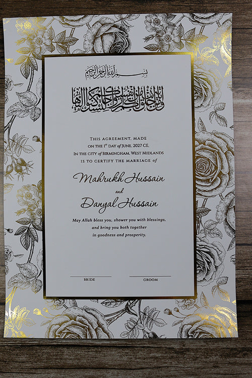 Load image into Gallery viewer, NK 152 Personalized Luxury A3 Gold Foiled Nikahnama
