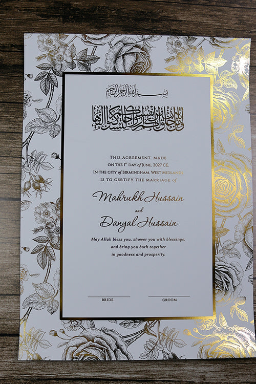 Load image into Gallery viewer, NK 152 Personalized Luxury A3 Gold Foiled Nikahnama
