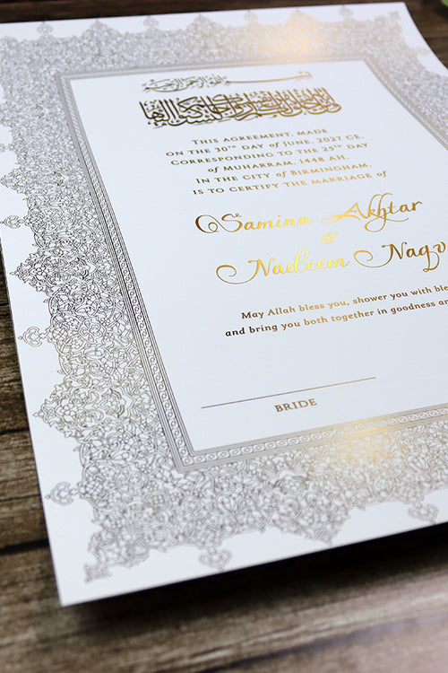 Load image into Gallery viewer, NK 153 Personalized Luxury A3 Gold Foiled Nikahnama
