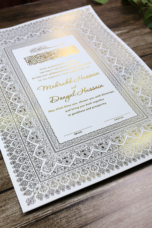 Load image into Gallery viewer, NK 154 Personalized Luxury A3 Gold Foiled Nikahnama
