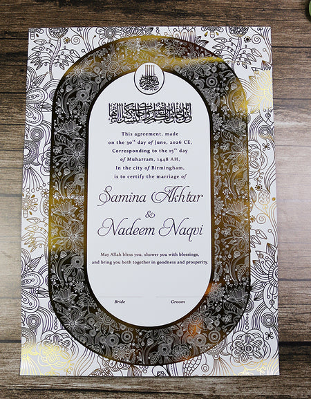 NK 155 Personalized Luxury A3 Gold Foiled Nikahnama