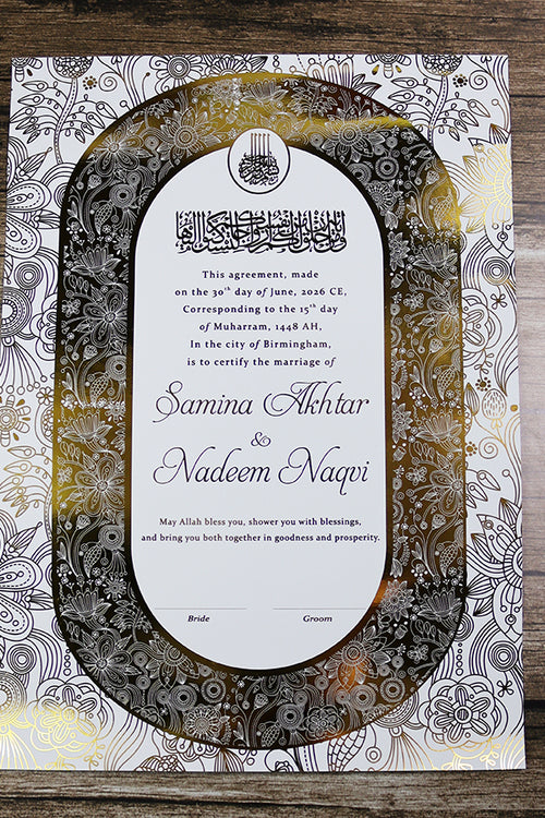 Load image into Gallery viewer, NK 155 Personalized Luxury A3 Gold Foiled Nikahnama
