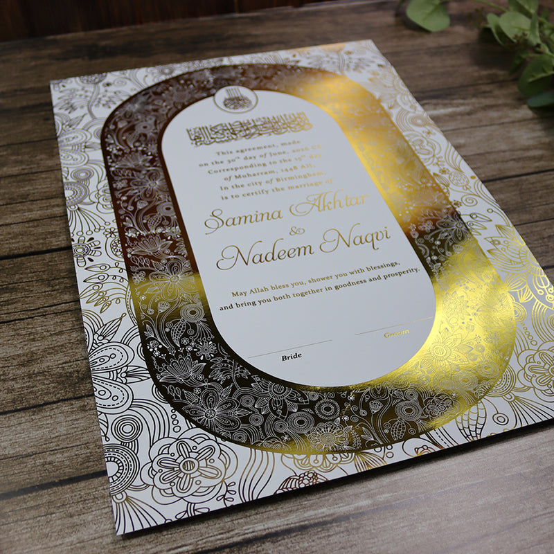 NK 155 Personalized Luxury A3 Gold Foiled Nikahnama