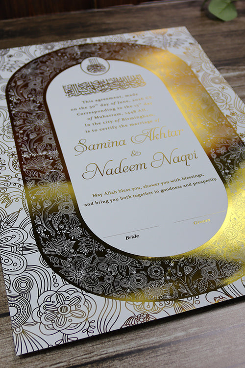 Load image into Gallery viewer, NK 155 Personalized Luxury A3 Gold Foiled Nikahnama
