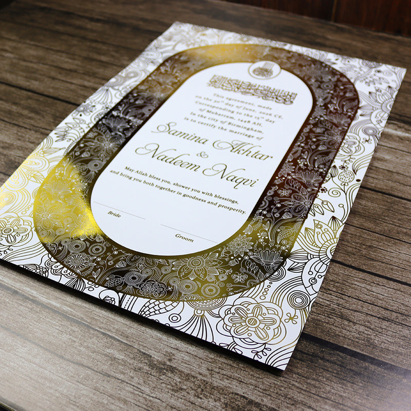 NK 155 Personalized Luxury A3 Gold Foiled Nikahnama