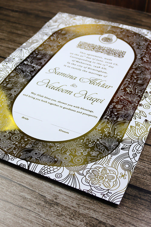 Load image into Gallery viewer, NK 155 Personalized Luxury A3 Gold Foiled Nikahnama
