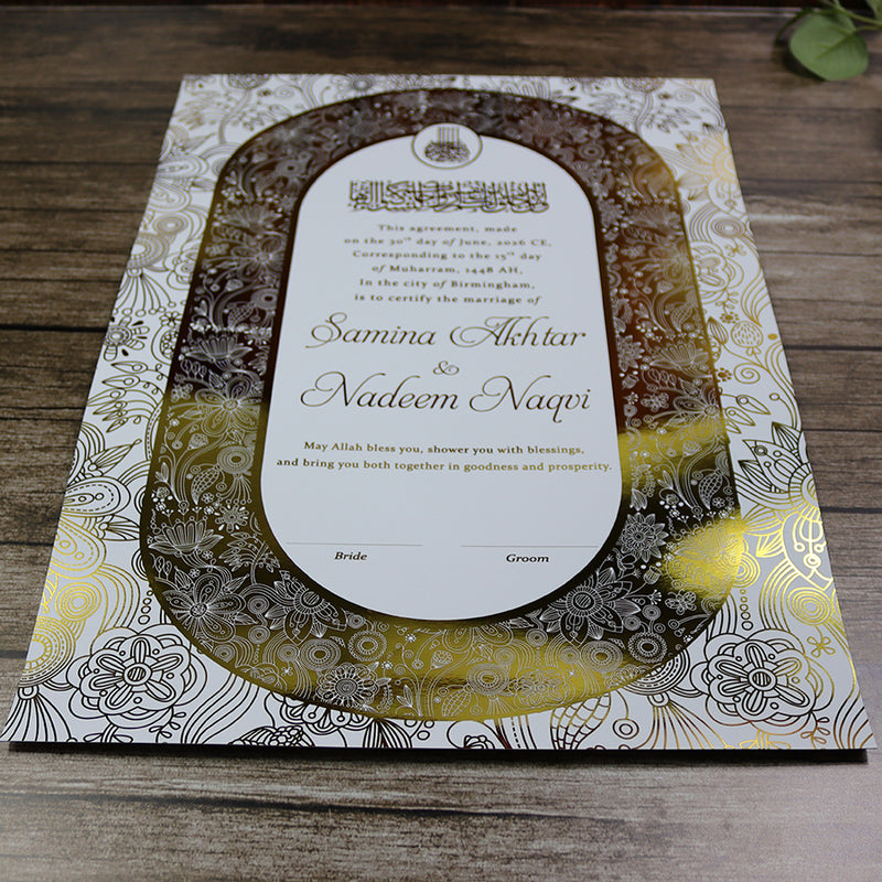 NK 155 Personalized Luxury A3 Gold Foiled Nikahnama