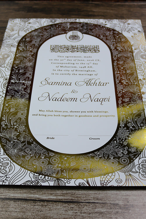 Load image into Gallery viewer, NK 155 Personalized Luxury A3 Gold Foiled Nikahnama
