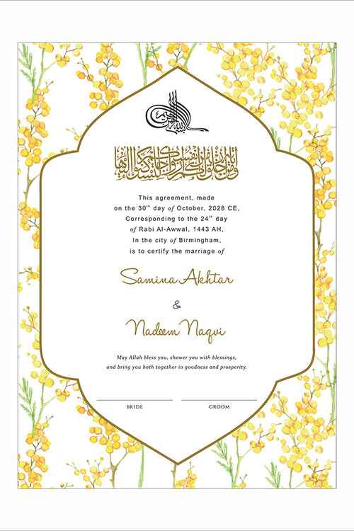 Load image into Gallery viewer, NK 160 Floral Personalized Nikah Nama
