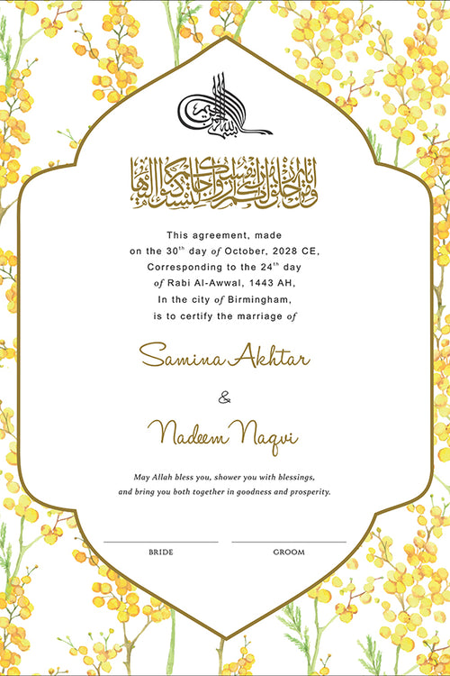 Load image into Gallery viewer, NK 160 Floral Personalized Nikah Nama
