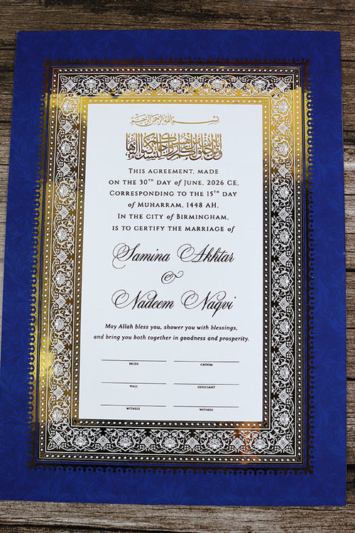 Load image into Gallery viewer, NK 202 Personalized Luxury A3 Gold Foiled Nikahnama
