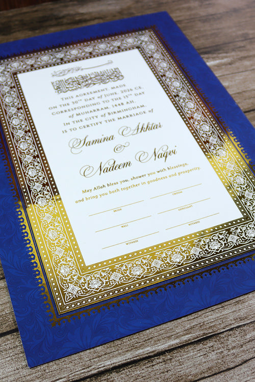 Load image into Gallery viewer, NK 202 Personalized Luxury A3 Gold Foiled Nikahnama
